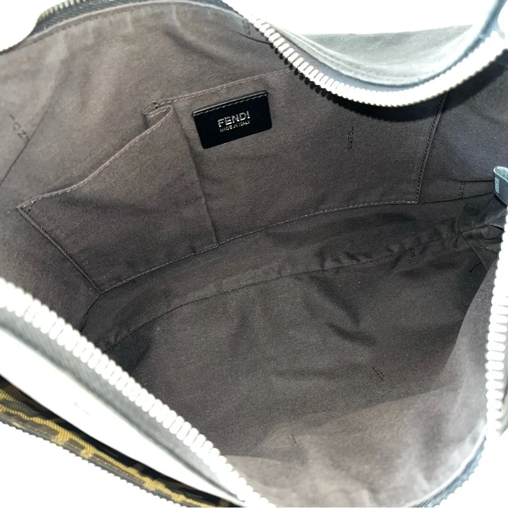 Fendi: Leather Zip Front Pocket Monogram
Hobo Bag (Black) - Picture 15 of 17
